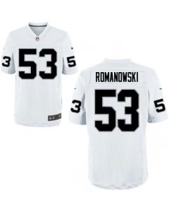 Men's Oakland Raiders Retired Player #53 Bill Romanowski White NFL Elite Jersey