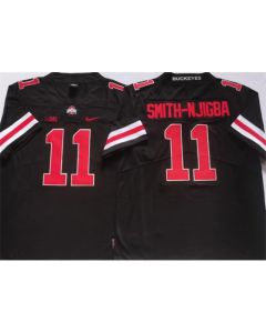 Men's Ohio State Buckeyes #11 SMITH-NJIGBA Black Stitched Jersey (Black)