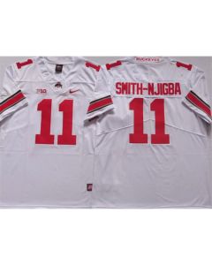 Men's Ohio State Buckeyes #11 SMITH-NJIGBA White Stitched Jersey
