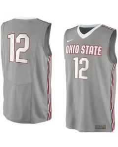 Men's Ohio State Buckeyes #12 Gray Stitched Jersey