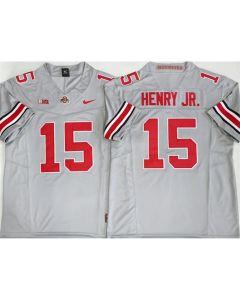 Men's Ohio State Buckeyes #15 Chris Henry Jr Grey 2025 Vapor F.U.S.E. Limited Jersey (Grey)