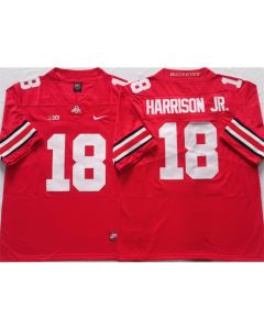 Men's Ohio State Buckeyes #18 Harrison jr Red Stitched Jersey