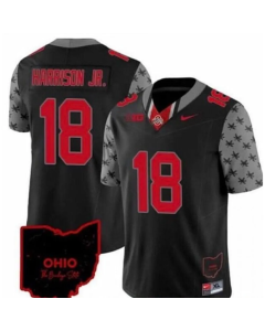 Men's Ohio State Buckeyes #18 Marvin Harrison JR. Black 2023 F.U.S.E. Limited Stitched Jersey