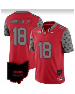 Men's Ohio State Buckeyes #18 Marvin Harrison JR. Red 2023 F.U.S.E. Limited Stitched Jersey