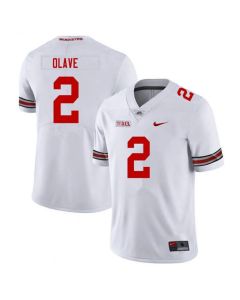 Men's Ohio State Buckeyes #2 Chris Olave White Stitched Jersey