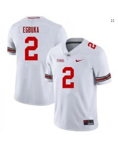 Men's Ohio State Buckeyes #2 Emeka Egbuka White Vapor Limited Stitched Jersey