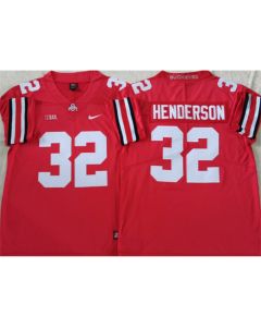 Men's Ohio State Buckeyes #32 HENDERSON Red Stitched Jersey
