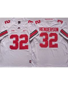 Men's Ohio State Buckeyes #32 HENDERSON White Stitched Jersey