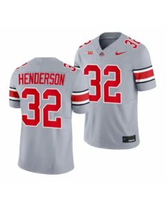 Men's Ohio State Buckeyes #32 TreVeyon Henderson Gray 2023 F.U.S.E. Limited Stitched Jersey