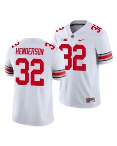 Men's Ohio State Buckeyes #32 TreVeyon Henderson White Stitched Jersey