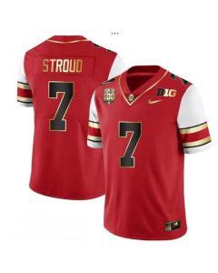 Men's Ohio State Buckeyes #7 CJ Stroud Red Stitched Football Jersey