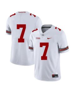 Men's Ohio State Buckeyes #7 White Stitched Jersey