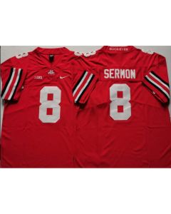 Men's Ohio State Buckeyes #8 Trey Sermon Red Stitched NCAA Jersey