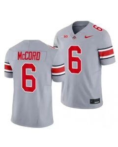 Men's Ohio State Buckeyes Customized Gray Stitched Football Jersey