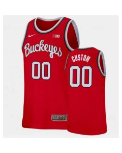 Men's Ohio State Buckeyes Customized Red Stitched Jersey