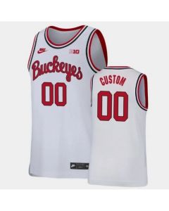 Men's Ohio State Buckeyes Customized White Stitched Jersey