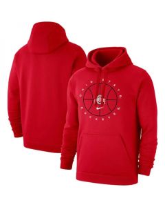 Men's Ohio State Buckeyes Red Basketball Icon Club Fleece Pullover Hoodie