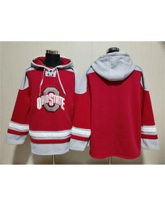 Men's Ohio State Buckeyes Red Must-Have Lace-Up Pullover Hoodie