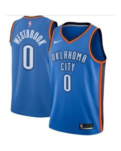 Men's Oklahoma City Thunder #0 Russell Westbrook Blue Icon Edition Stitched NBA Jersey