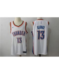 Men's Oklahoma City Thunder #13 Paul George White Stitched NBA Jersey
