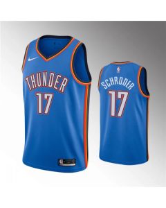 Men's Oklahoma City Thunder #17 Dennis Schroder Blue Stitched Basketball Jersey