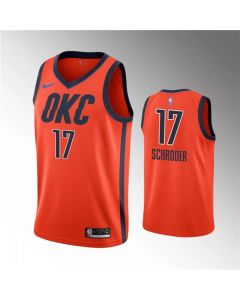 Men's Oklahoma City Thunder #17 Dennis Schroder Orange Stitched Basketball Jersey