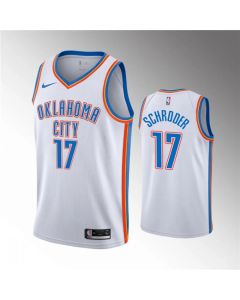 Men's Oklahoma City Thunder #17 Dennis Schroder White Stitched Basketball Jersey