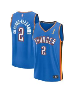 Men's Oklahoma City Thunder #2 Shai Gilgeous-Alexander Blue 2025 NBA Finals Champions Fast Break Replica Player Icon Edition Jersey