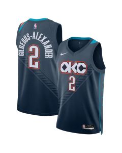 Men's Oklahoma City Thunder #2 Shai Gilgeous-Alexander Nike Blue 2025/26 City Edition Swingman Jersey (Blue)