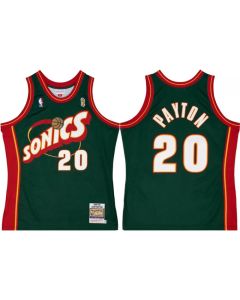 Men's Oklahoma City Thunder #20 Gary Payton Green 1995-96 Throwback SuperSonics Stitched Jersey