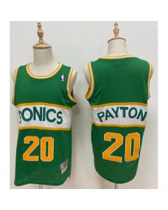 Men's Oklahoma City Thunder #20 Gary Payton Green Seattle Super Sonics Style Stitched Jersey