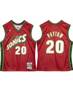 Men's Oklahoma City Thunder #20 Gary Payton Red 1995-96 Throwback SuperSonics Stitched Jersey