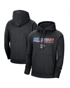 Men's Oklahoma City Thunder 2021 Black City Edition Essential Logo Fleece Pullover Hoodie