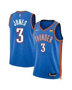Men's Oklahoma City Thunder #3 Dillon Jones Blue 2024 Draft Icon Edition Stitched Basketball Jersey
