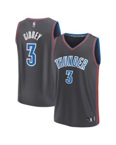 Men's Oklahoma City Thunder #3 Josh Giddey 2022/23 Black City Edition Stitched Basketball Jersey