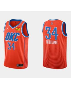 Men's Oklahoma City Thunder #34 Kenrich Williams Orange Stitched Basketball Jersey