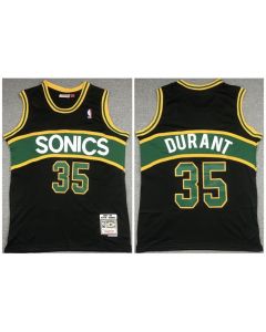 Men's Oklahoma City Thunder #35 Kevin Durant Black 2007-08 Black Throwback SuperSonics Stitched Jersey (Black)