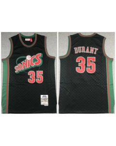 Men's Oklahoma City Thunder #35 Kevin Durant Black 2007-08 Black Throwback SuperSonics Stitched Jersey