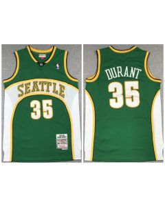 Men's Oklahoma City Thunder #35 Kevin Durant Green 2007-08 Throwback SuperSonics Stitched Jersey