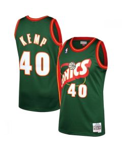 Men's Oklahoma City Thunder #40 Shawn Kemp Green Throwback SuperSonics Stitched Jersey (Green)