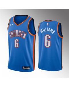 Men's Oklahoma City Thunder #6 Jaylin Williams Blue Icon Edition Stitched Basketball Jersey