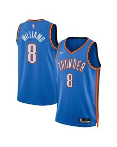 Men's Oklahoma City Thunder #8 Jaylin Williams Blue Icon Edition Stitched Basketball Jersey