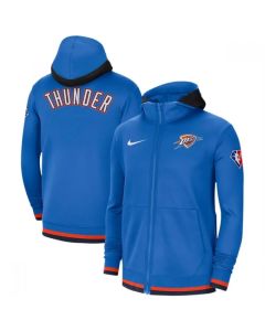 Men's Oklahoma City Thunder Blue 75th Anniversary Performance Showtime Full-Zip Hoodie Jacket