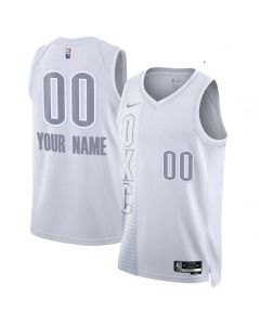Men's Oklahoma City Thunder Customized White City Edition Stitched Jersey