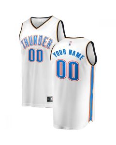 Men's Oklahoma City Thunder White Customized Stitched NBA Jersey