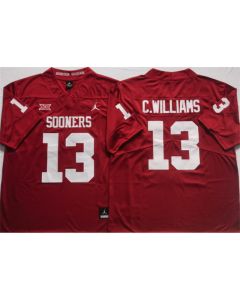 Men's Oklahoma Sooners #13 C.WILLIAMS Red Stitched Jersey