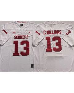 Men's Oklahoma Sooners #13 C.WILLIAMS White Stitched Jersey