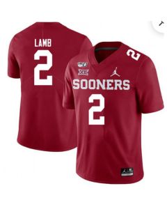 Men's Oklahoma Sooners #2 CeeDee Lamb Red 150th Season Stitched NCAA Jersey