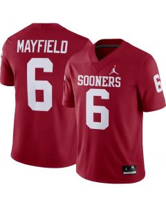 Men's Oklahoma Sooners #6 Baker Mayfield Red Game NCAA Jersey