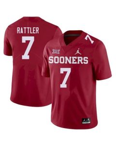 Men's Oklahoma Sooners #7 Spencer Rattler Red XII Stitched NCAA Jersey